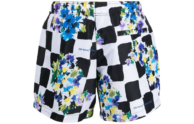 Off-White SS21 Flowers Printing Sports Shorts Version OMFA003S21FAB0028400