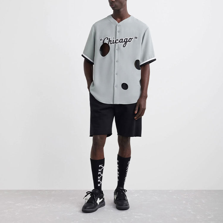 Off-White x New Era x MLB Miami Marlins Shirt 'Light Grey Black' OMGA207G21FAB0020910