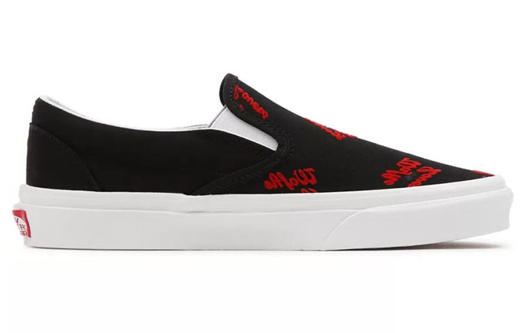 Vans Waffle Lovers Classic Slip-On Low-Top Sneakers Black/Red VN000XG8B0M