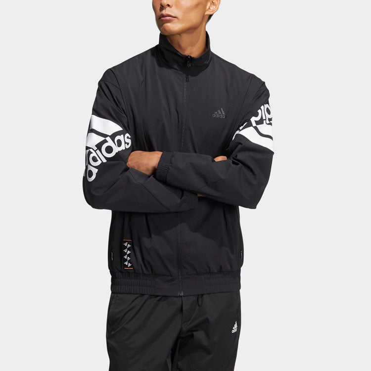 adidas Fi Bp1 Wvj Casual Sports Stand Collar Logo Jacket Black HE7452