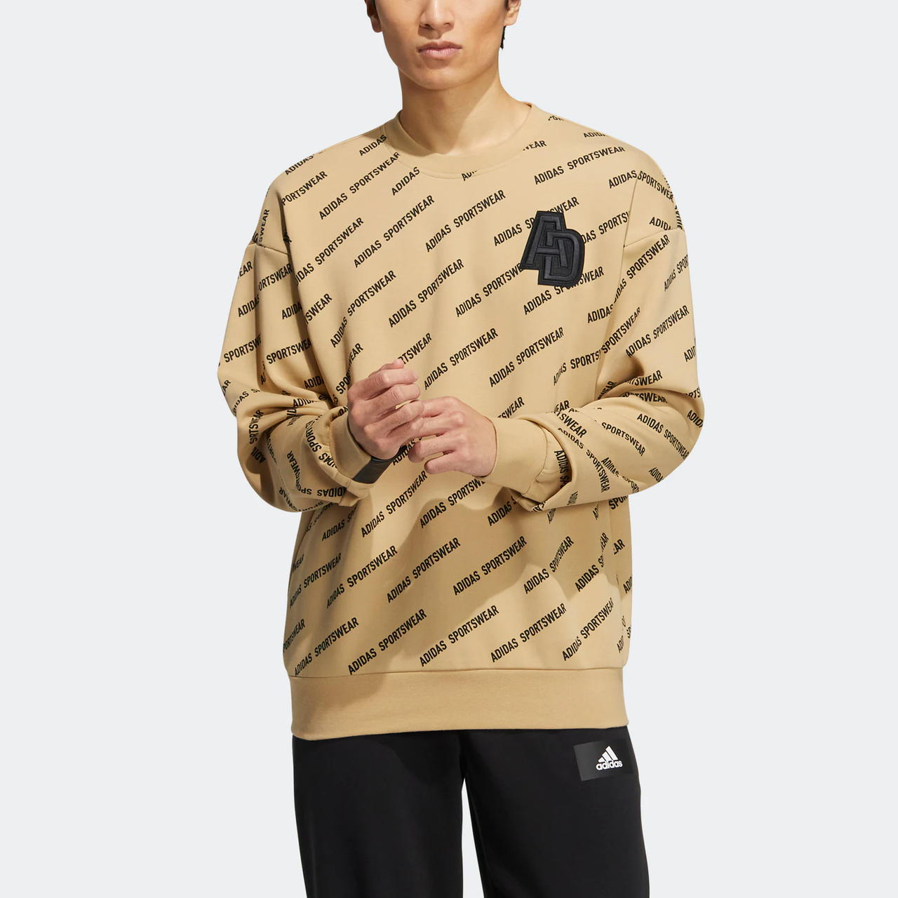 adidas Monogram Sweatshirt 'Tan Black' IB2742