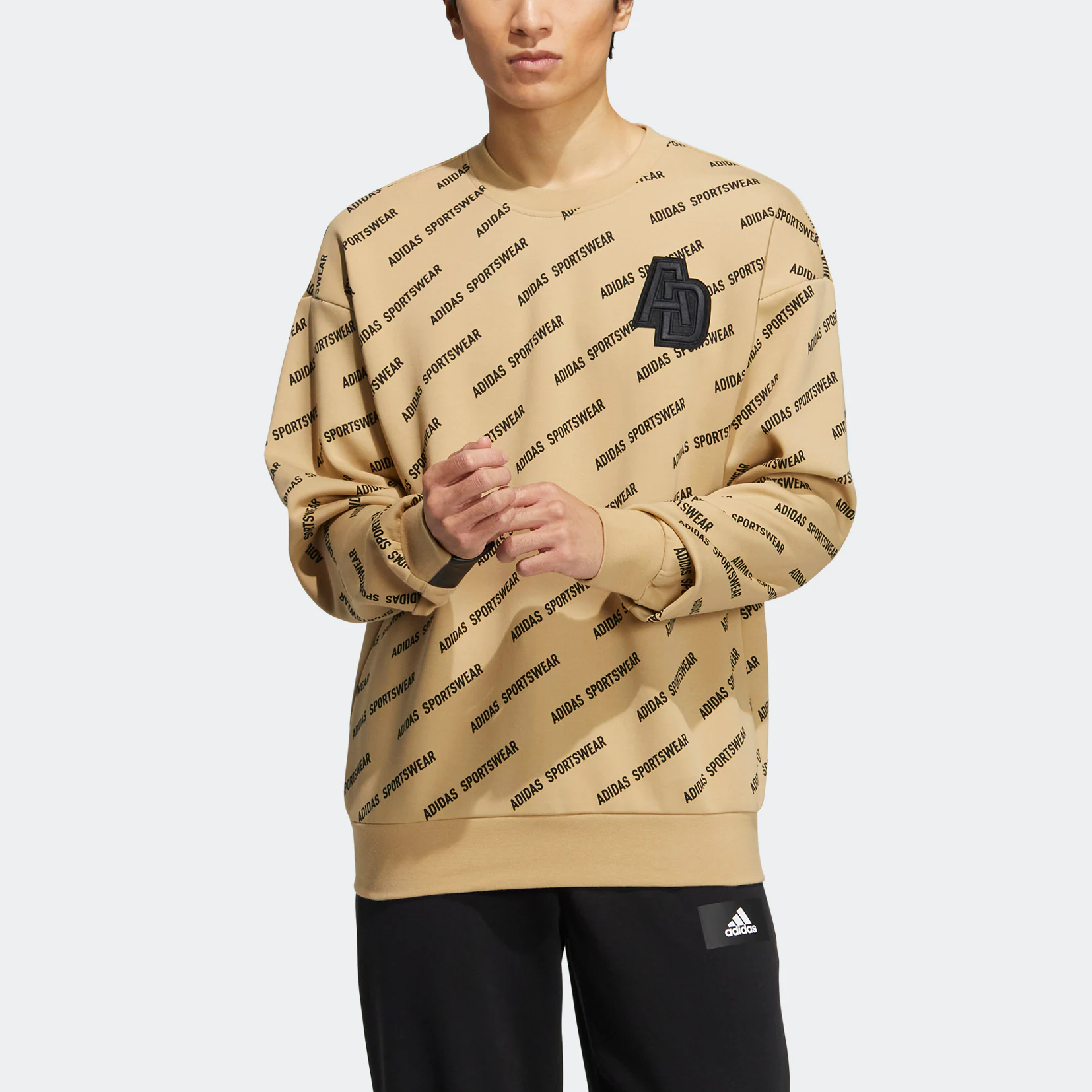 adidas Monogram Sweatshirt 'Tan Black' IB2742