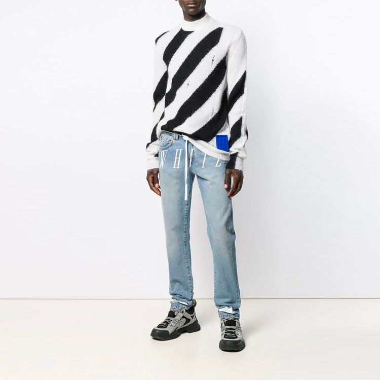 Off-White SS21 Stripe High Collar Black White OMHE028E19B020020100