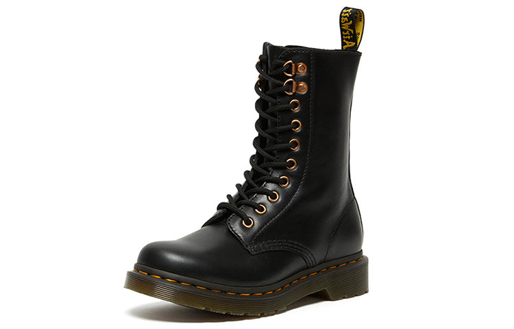 (WMNS) Dr. Martens 1490 Rose Gold Hardware High Boots 'Black' 26871001