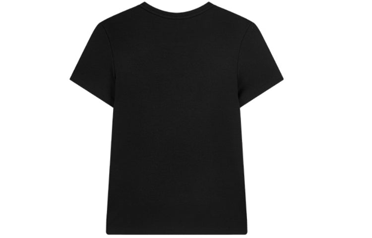(WMNS) FILA City Subject Printing logo Alphabet Short Sleeve Black F11W018136F-BK