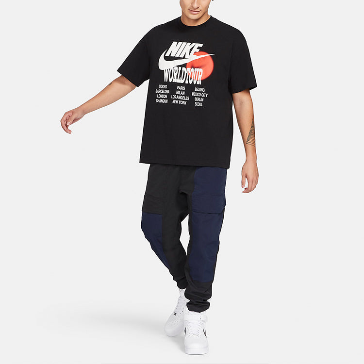 Nike Sportswear Printing Round Collar Male Black DA0937-010