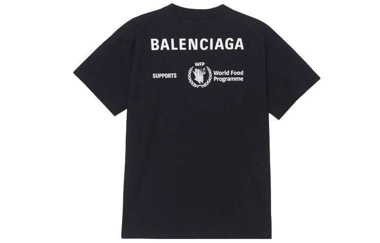 (WMNS) Balenciaga x WFP Crossover Round Neck Short Sleeve 'Black' 612965THV841000