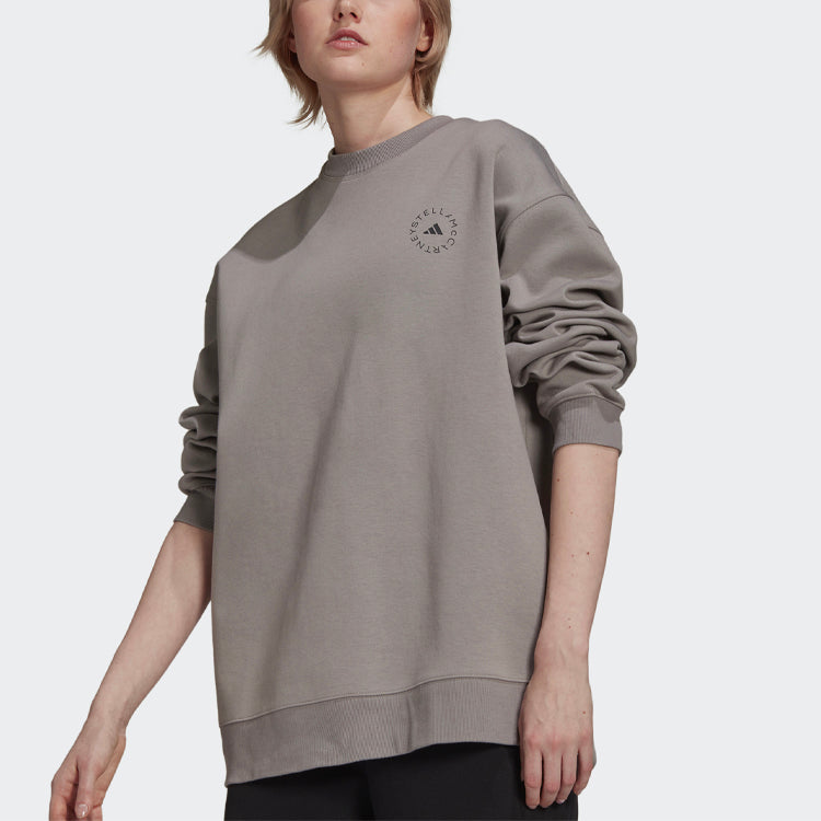 (WMNS) adidas Solid Color Casual ribbed Round Neck Pullover Hoodie Gray GU9408