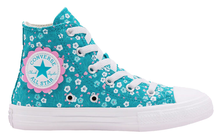 Converse Kids' Chuck Taylor All Star Floral Print Hi Top Sneaker Blue 666876F