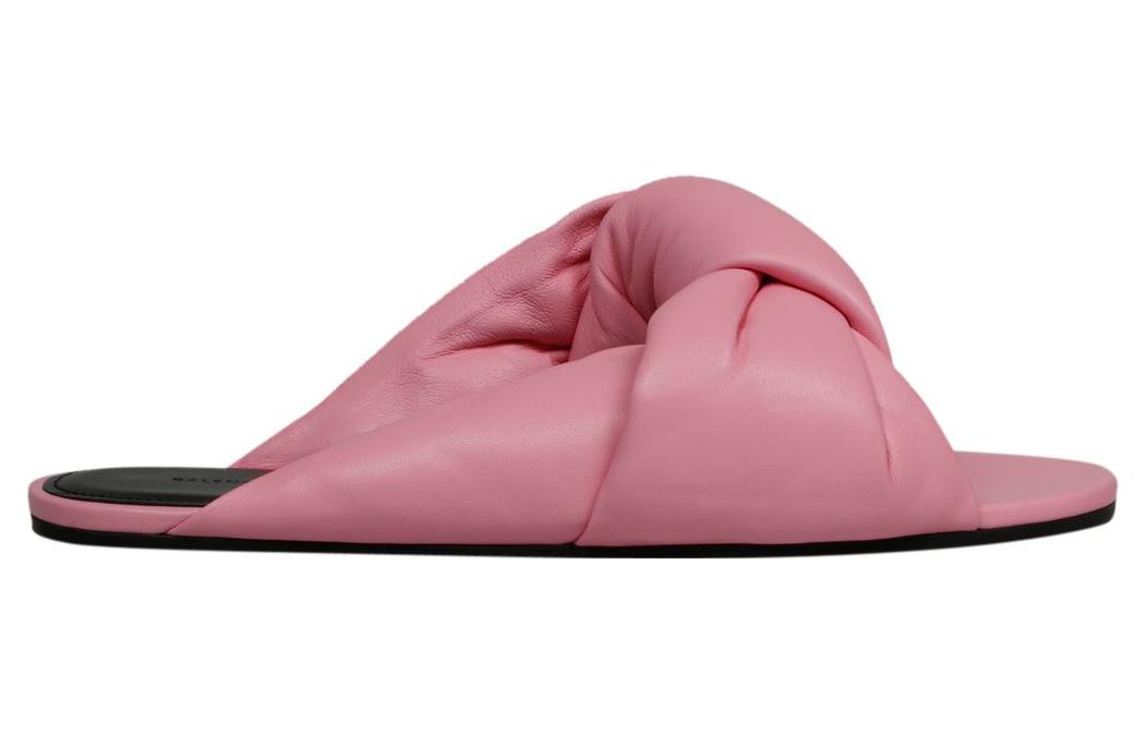 (WMNS) Balenciaga Drapy Leather Slides 'Pink' 636576WA2M05048