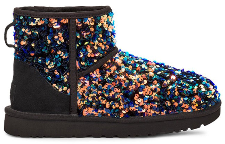 (WMNS) UGG Classic Mini Stellar Sequin Snow Boots Black 1112515-BLK