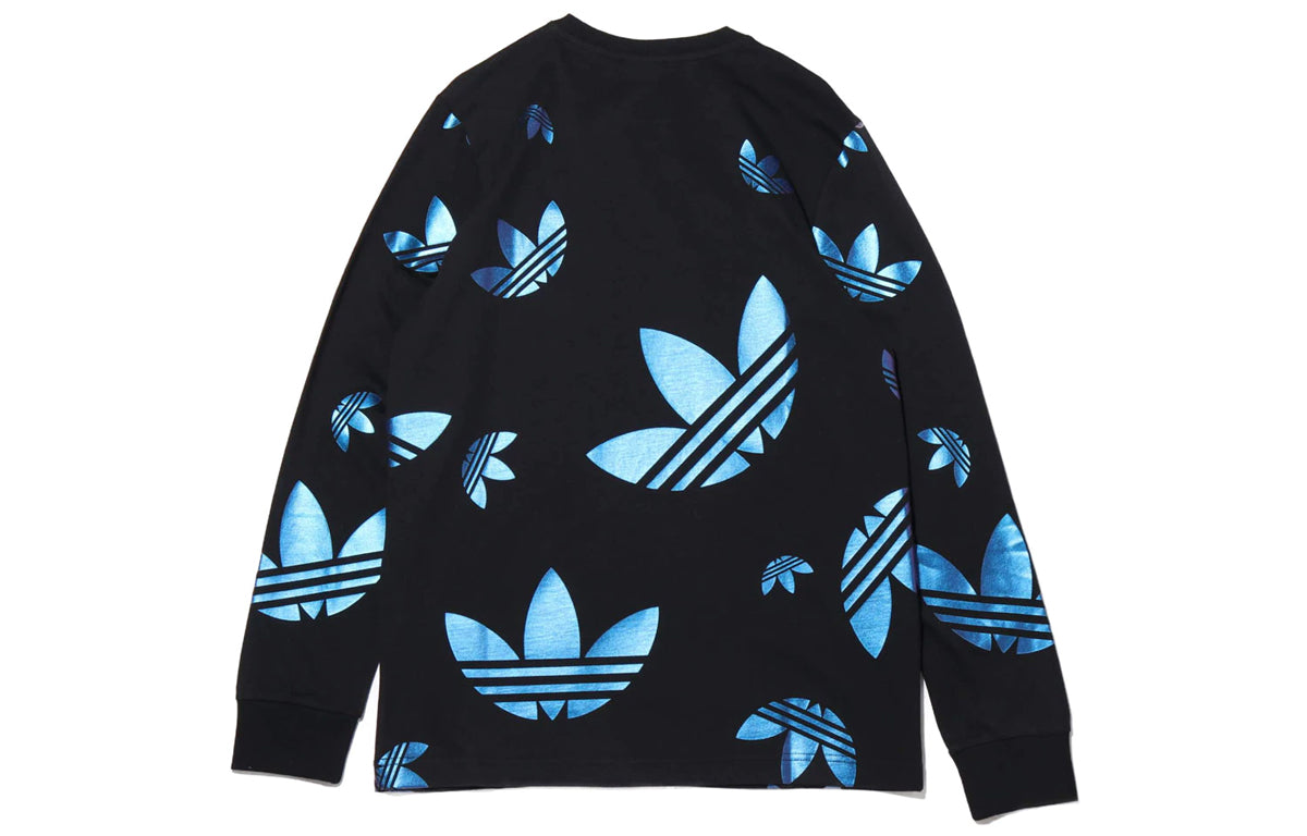 adidas originals Zeno LS Tee Logo Full Print Long Sleeves Black FS7340