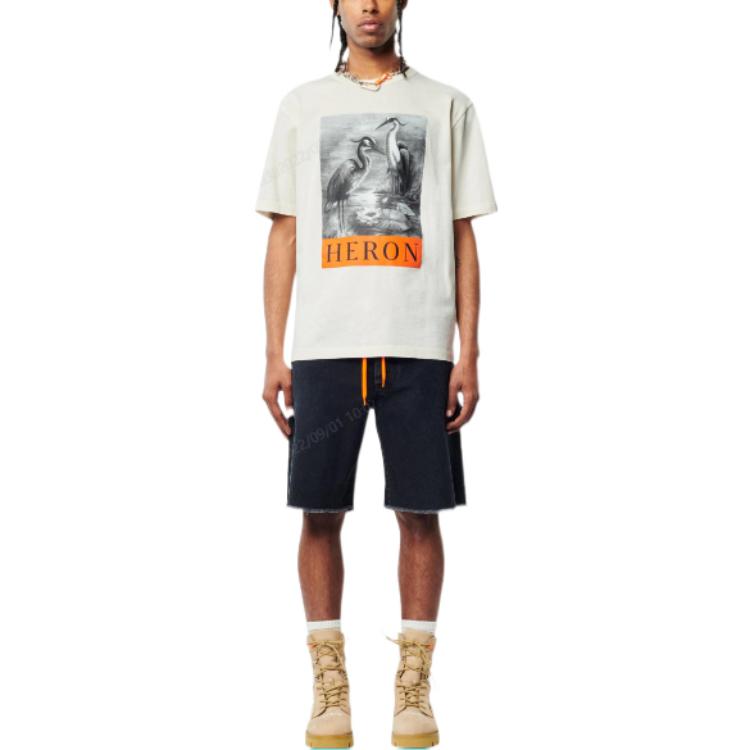 HERON PRESTON FW22 NF Heron BW T-shir 'White Black' HMAA032C99JER0030110