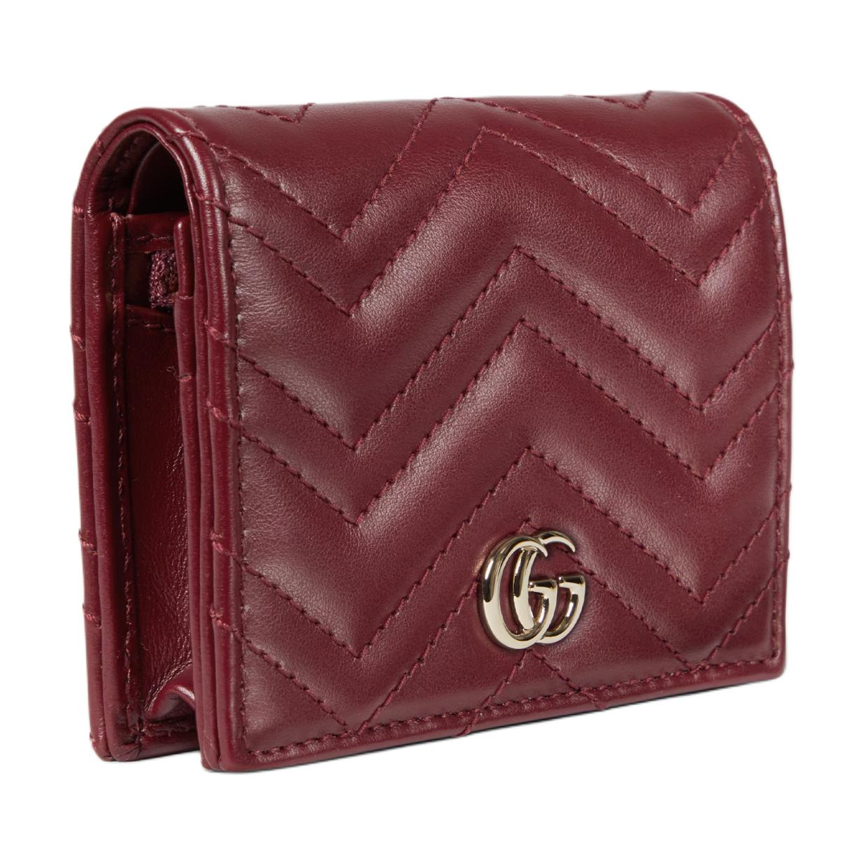 (WMNS) Gucci 26 GG Marmont Quilted Leather Wallet 'Rosso Ancora Red' 466492-DTDHV-6207