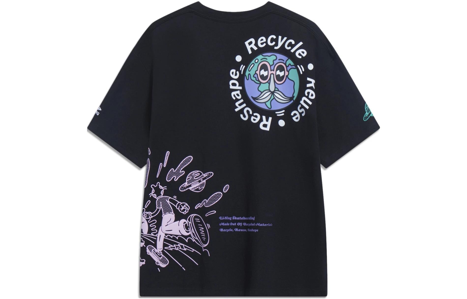 Li-Ning x Steven Harrington Cartoon Graphic T-shirt 'Black' AHST075-3