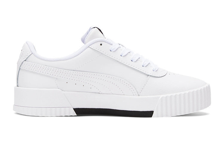 (GS) PUMA Carina Casual Board Shoes White/Black 370677-11
