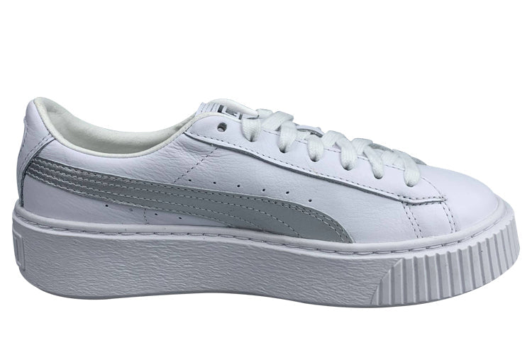 (WMNS) PUMA Basket Skate shoes 'White Silver' 367522-01