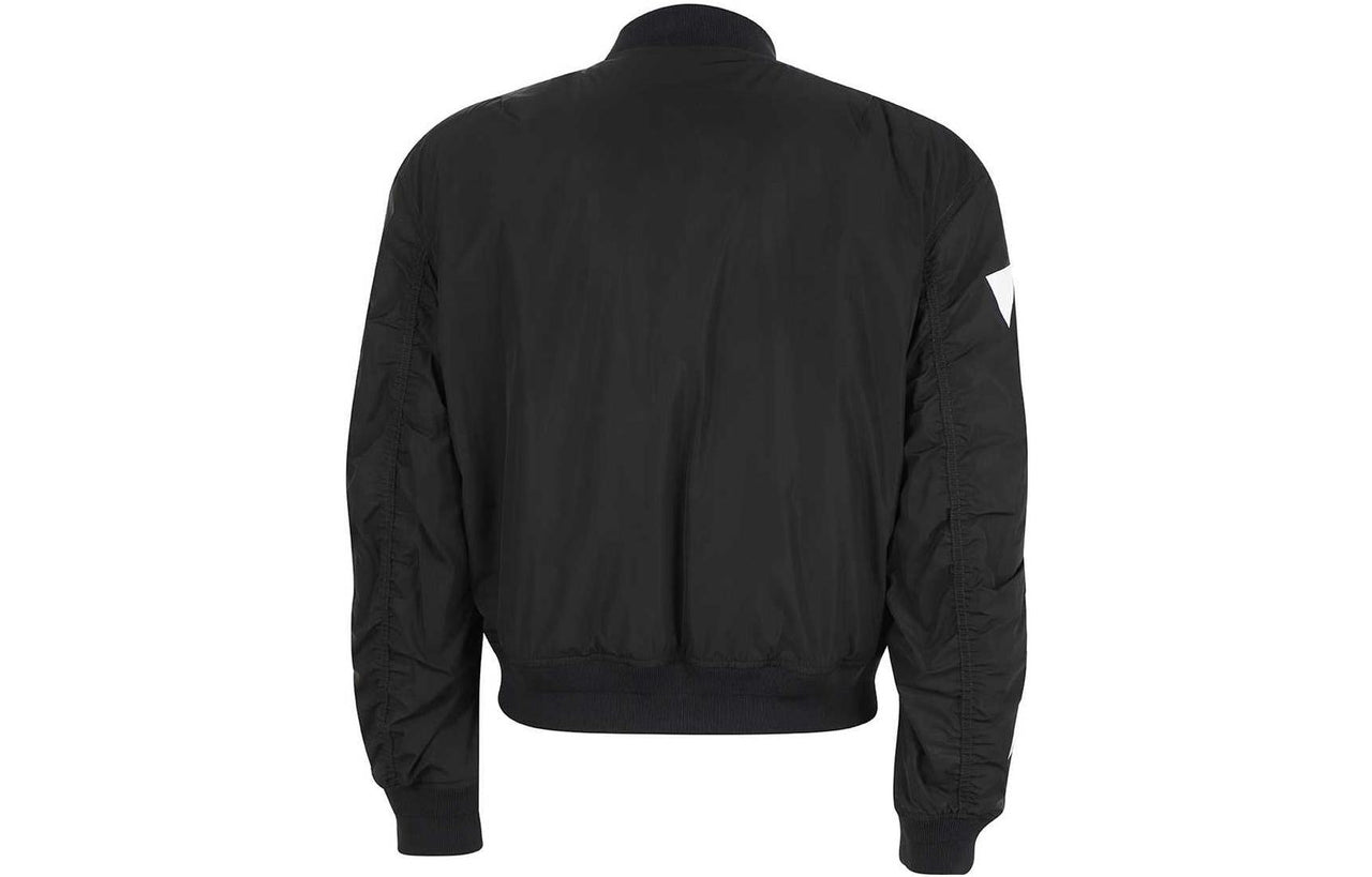Men's Off-White Printing Zipper Pocket Jacket Black OMEH045C99FAB001