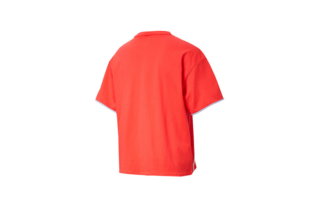 (WMNS) PUMA Logo Printing Round-neck Orange/Red 579140-13