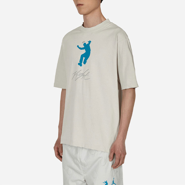 Air Jordan x Union Crossover Solid Color Alphabet Pattern Printing Round Neck Short Sleeve US Edition Gray DM2839-025