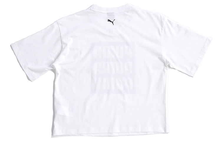 (WMNS) PUMA SS20 Logo Printing Loose Short Sleeve White 584169-02