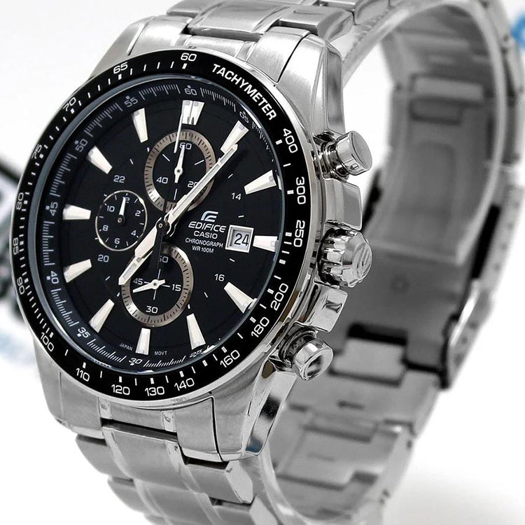 Men's CASIO EDIFICE Series Classic IP Watch Business Analog Mens Black Digital EF-547D-1A1V