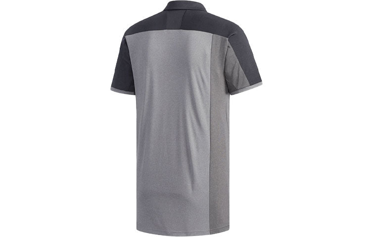 adidas Logo Printing Colorblock Sports Short Sleeve Polo Shirt Gray DV0918