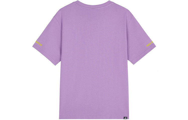 (WMNS) New Balance Logo Embroidered Sports Round Neck Short Sleeve Purple T-Shirt AWT12324-MPP
