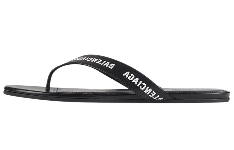 (WMNS) Balenciaga Round Printing Calfskin Sandals Black 613845WBAE11090