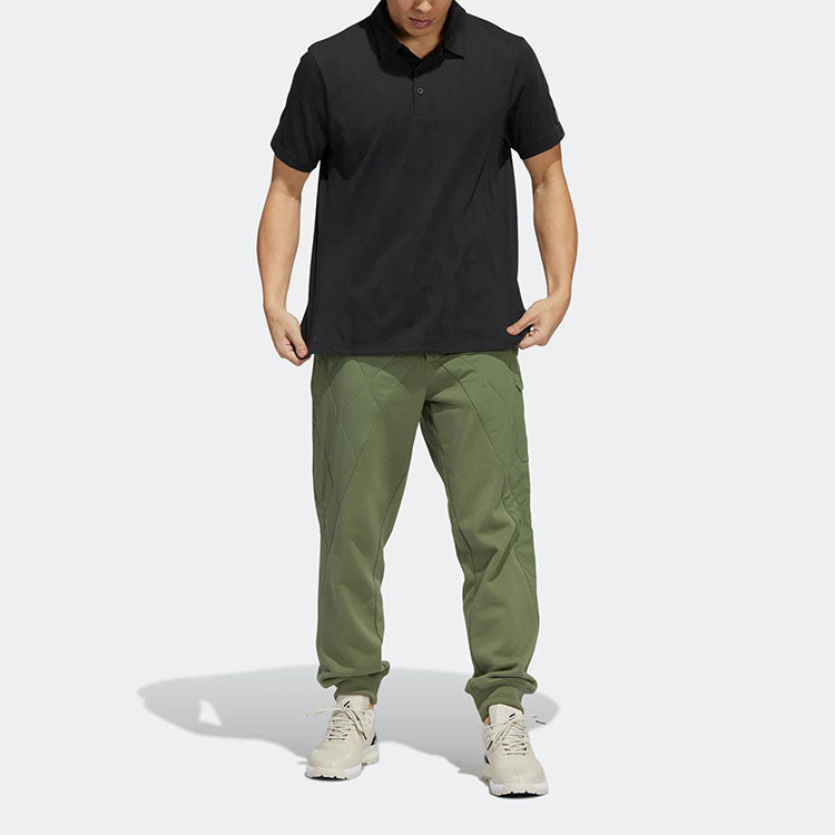 Men's adidas ADX POLO Solid Color Half-Fastening Pullover Short Sleeve Black Polo Shirt HP1917