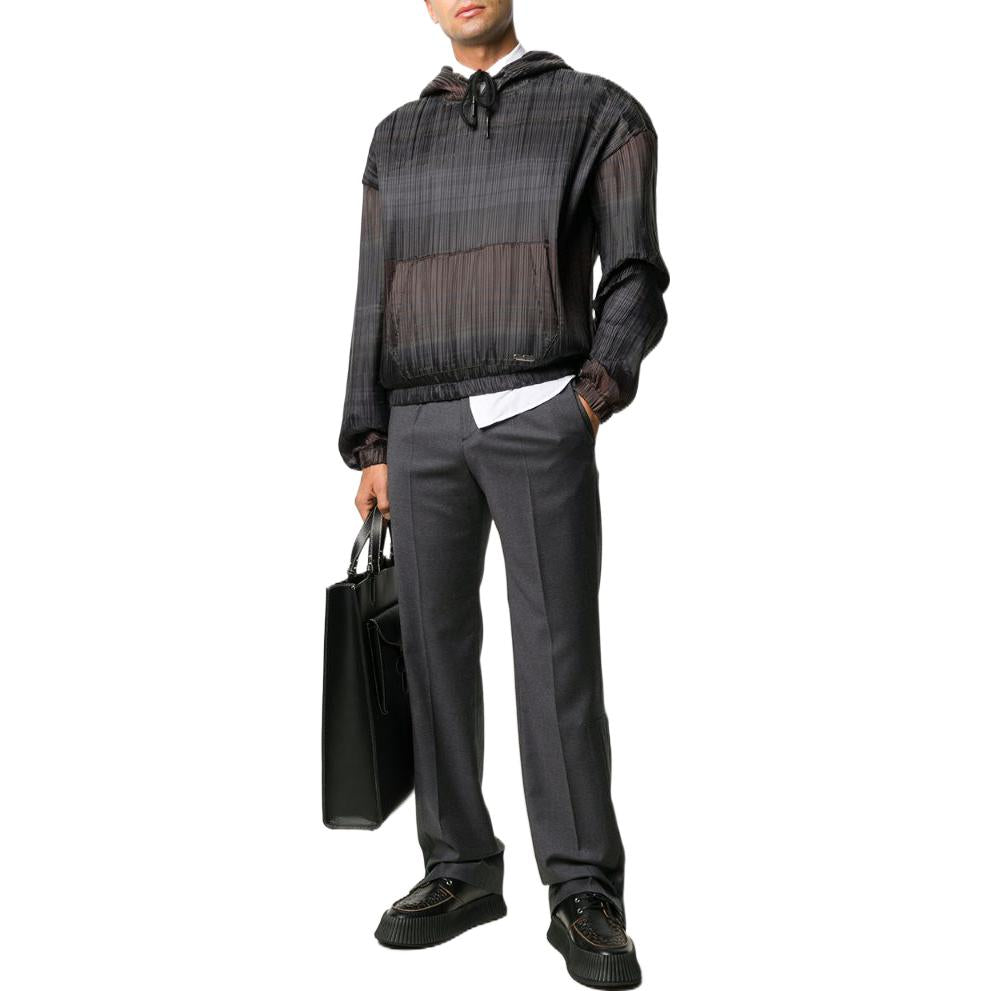 Men's Off-White SS22 Stripe Hooded Long Sleeves Version Black OMBB037F20FAB0016000BROWN