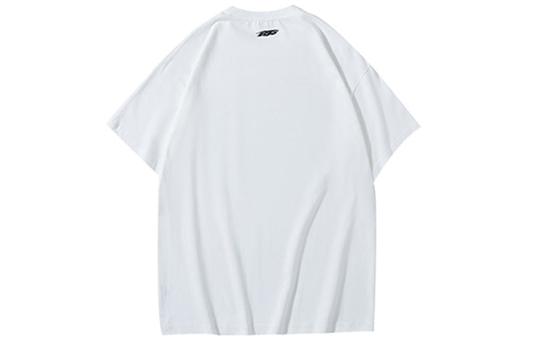 PJs Vigor Alphabet Pattern Printing Short Sleeve Unisex White 20SSTS1033-P