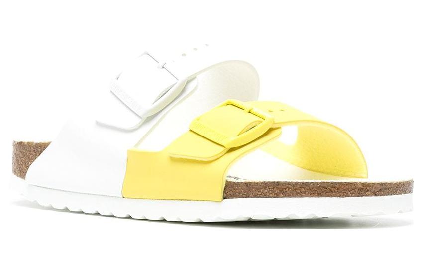 (WMNS) Birkenstock Arizona Split Birko Flor Narrow Fit Sandals 'White Lime Sour ' 1019754