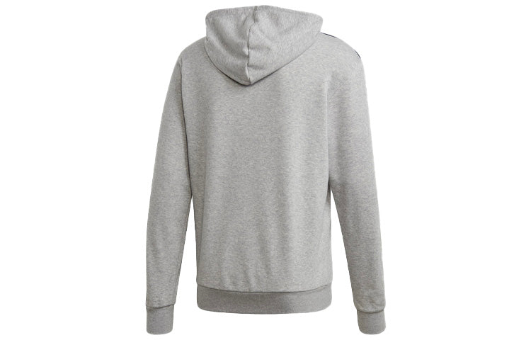 adidas Logo Printing Stripe hooded Long Sleeves Gray DQ3091