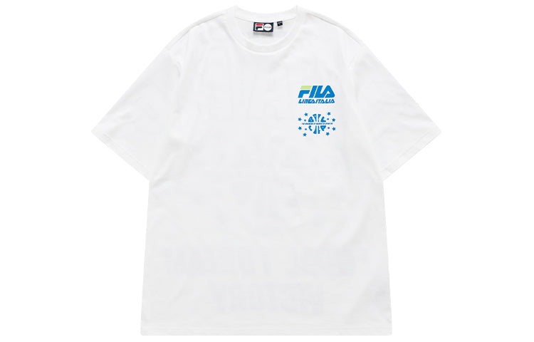 FILA FUSION Back Alphabet Printing Basketball Short Sleeve Unisex White T11U125104F-WT