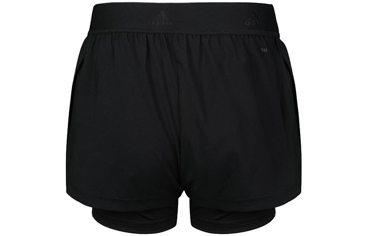 (WMNS) adidas 2in1 Short W Woven Sports Shorts Black CD6413