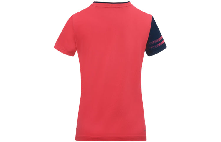 Li-Ning Badminton Series Quick Dry Training tournament Short Sleeve Pink Red AAYS072-4