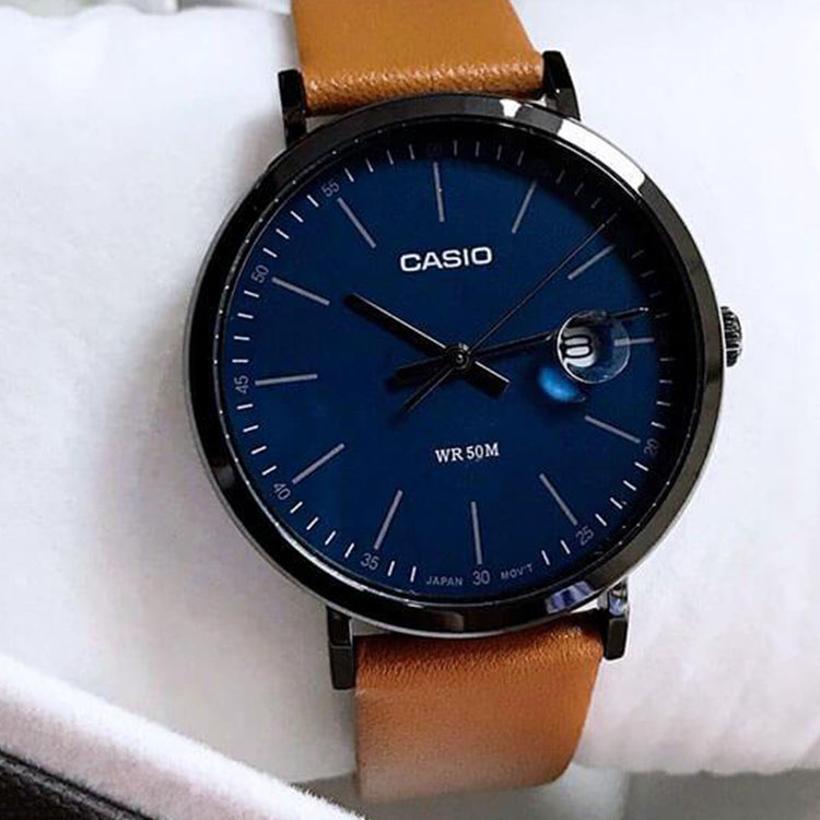 CASIO Male DRESS Japan / South Korea Fashion Sports Brown Orange Brown Analog MTP-E175BL-2EVDF