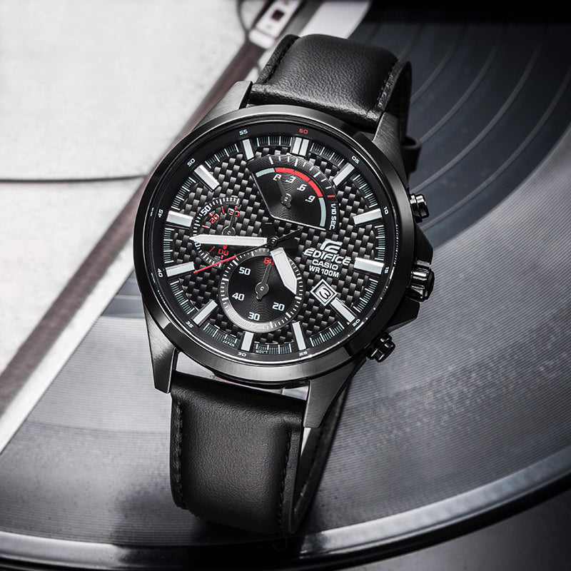CASIO Waterproof EDIFICE Mens Black Analog EFV-530BL-1A