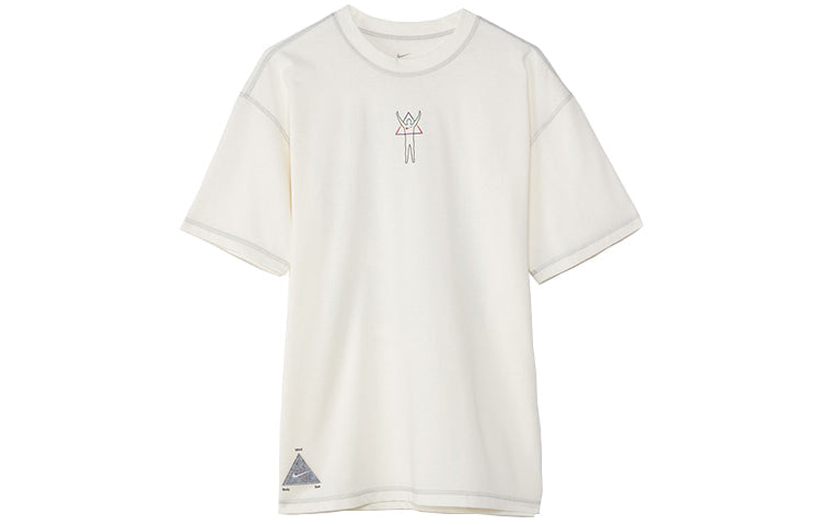 Nike Sportswear Printing Loose Sports Short Sleeve Creamy White DD1412-901