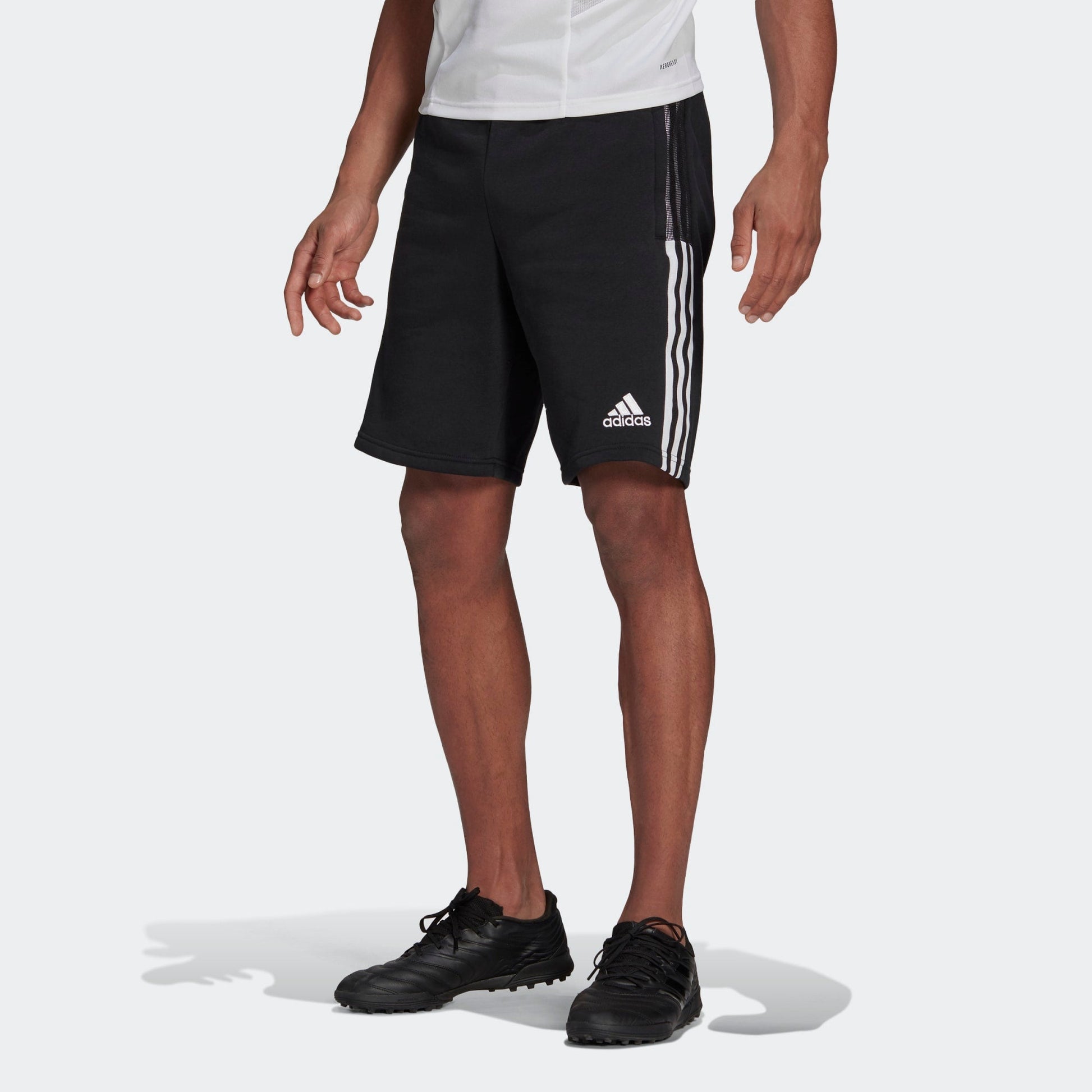 adidas Tiro 21 Sweat Shorts Stripe Slim Fit Soccer/Football Sports Black GM7345