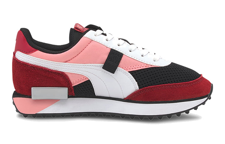 (GS) PUMA Future Rider Galaxy Low Top Running Shoes Black/White/Red 374424-03