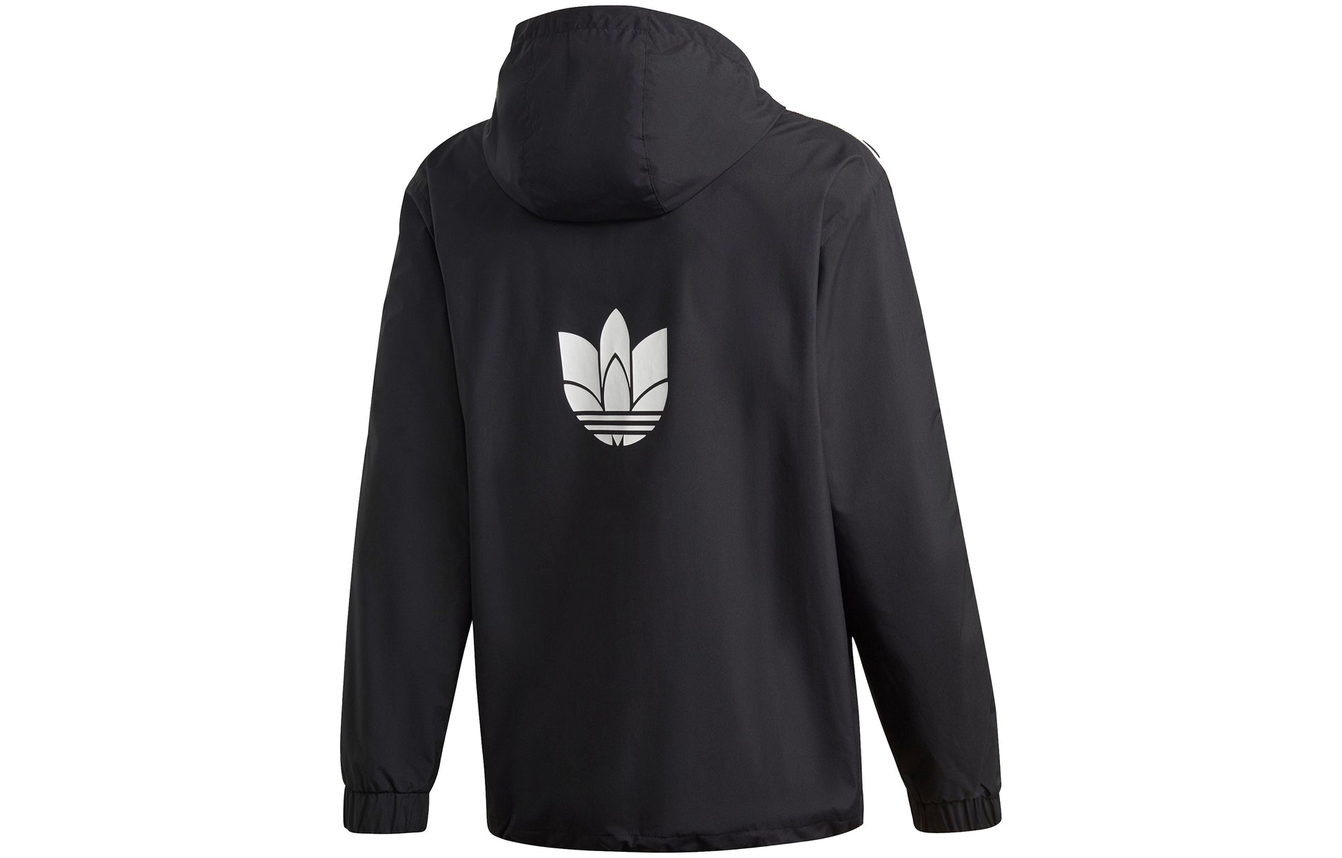 adidas originals Classic Logo Printing hooded track Jacket Black GN1867