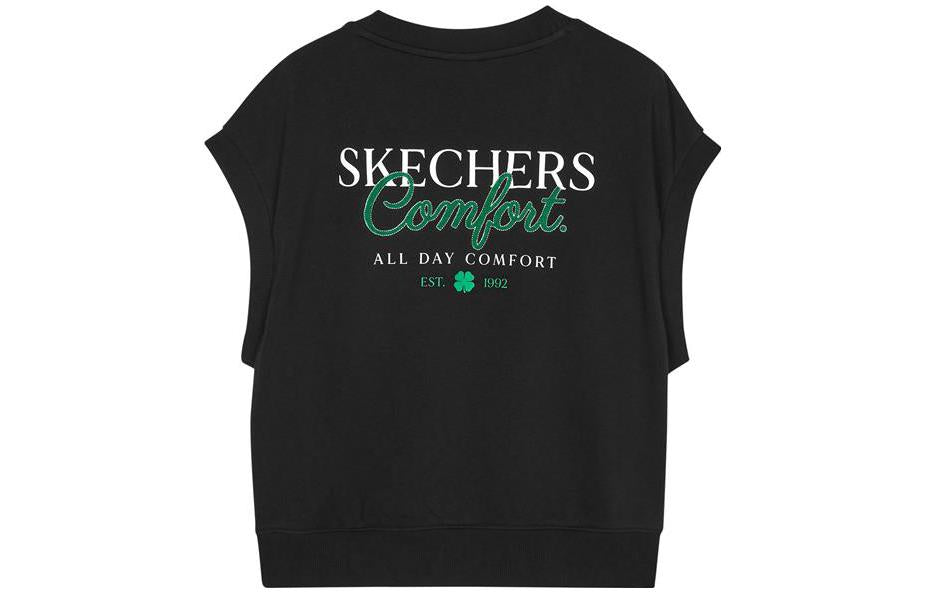 (WMNS) Skechers Graphic Casual Sleeveless Tee 'Black' L223W054