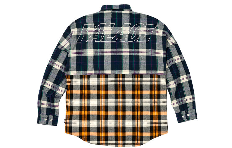 Palace Checkmate Drop Shoulder Shirt 'Navy' P25SHT020