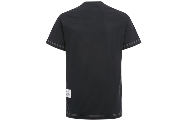 Men's HERON PRESTON Printing Pattern Short Sleeve Black HMAA004S209140371088