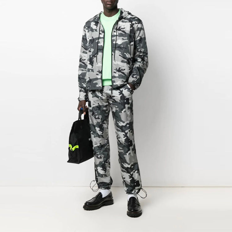 Off-White SS21 mid waist Printing Sports Pants Ordinary Version Camouflage OMCJ008S21FAB0010900