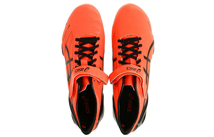 ASICS Raysprint 2 Velcro Non-Slip Breathable Low Top Professional Athletics Orange Black TTP511-0690