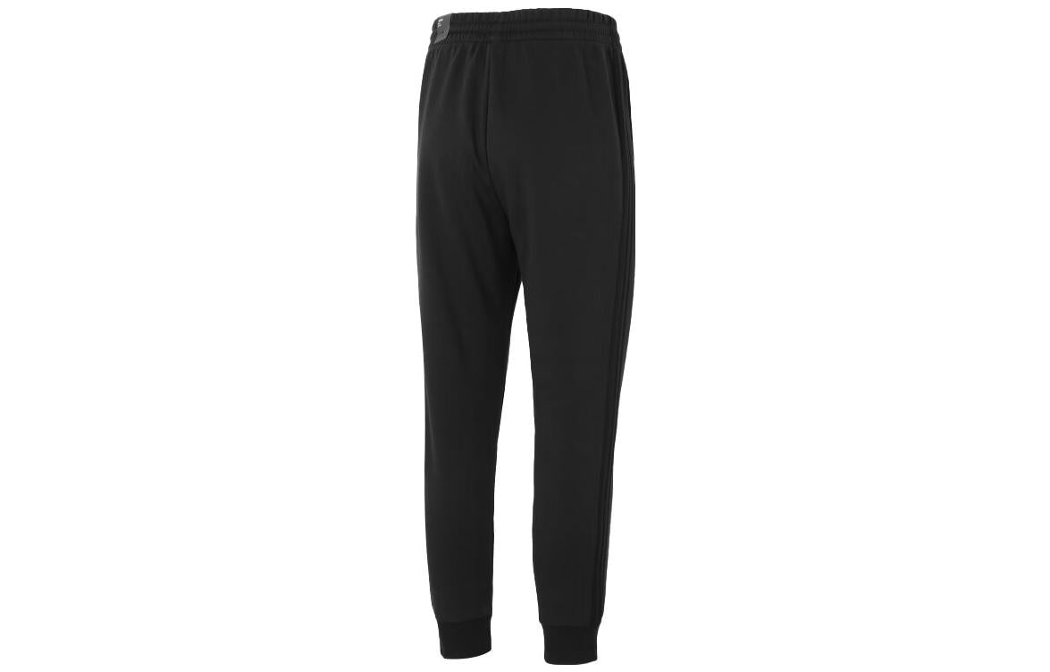 adidas Essentials Fleece 3-Stripes Tapered Cuff Pants Asia Sizing 'Black' IJ8885