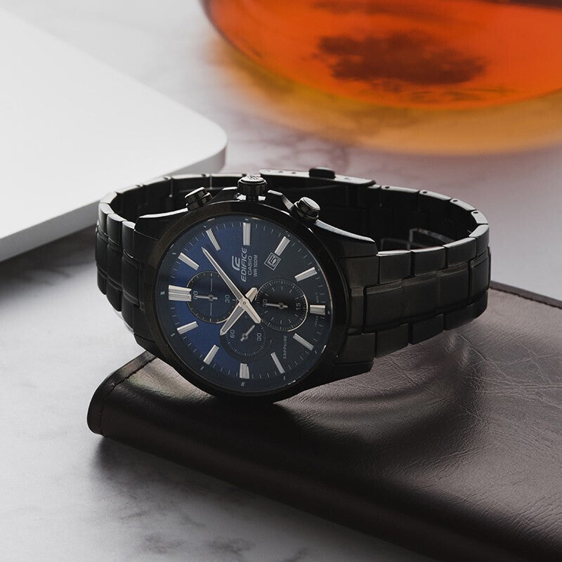 CASIO EDIFICE Waterproof Sapphire Crystal Mens Black Analog EFB-660DC-2AVUPR